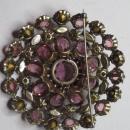 HUGE Signed Schreiner New York Pink Flower Brooch Pendant & Clip Earrings