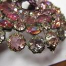 HUGE Signed Schreiner New York Pink Flower Brooch Pendant & Clip Earrings