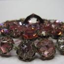 HUGE Signed Schreiner New York Pink Flower Brooch Pendant & Clip Earrings
