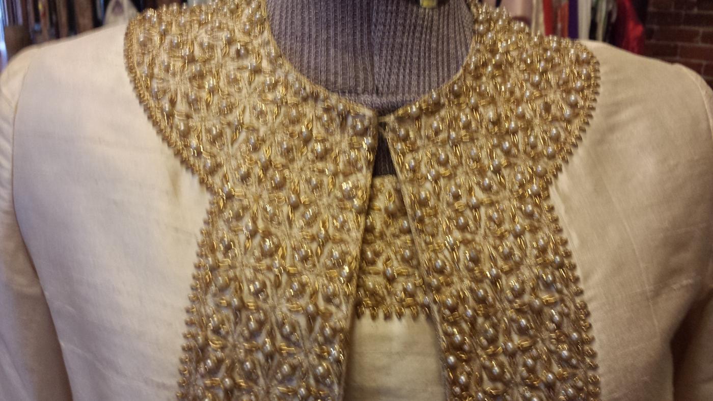 Sabina of India Lord & Taylor Raw Silk Cream Dress & Matching Coat