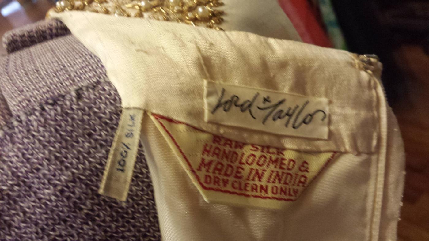 Sabina of India Lord & Taylor Raw Silk Cream Dress & Matching Coat