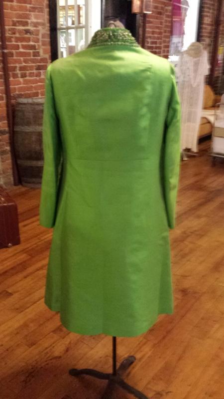 Harilela's Custom Tailors Lime Green Sheath Dress and Matching Coat