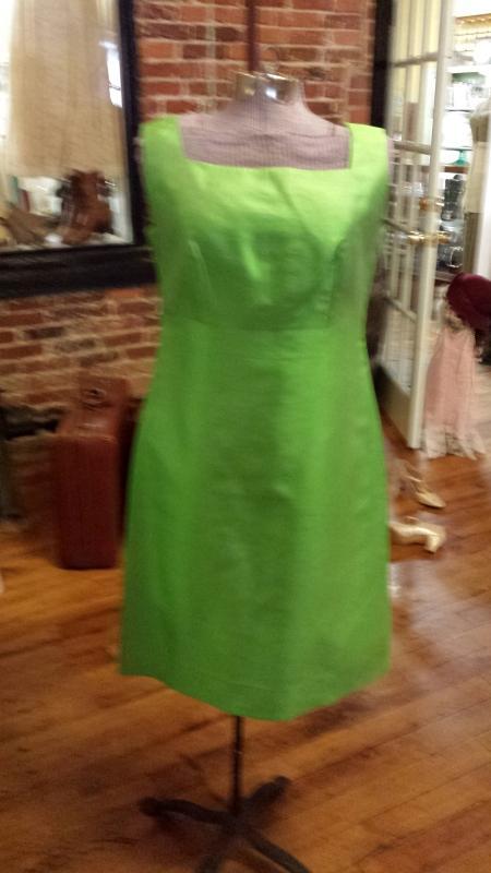 Harilela's Custom Tailors Lime Green Sheath Dress and Matching Coat