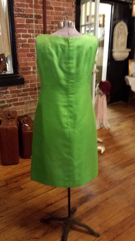 Harilela's Custom Tailors Lime Green Sheath Dress and Matching Coat