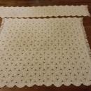 Antique Ecru Popcorn Crocheted Coverlet Bedspread & Pillow Cover Spread