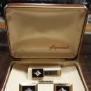 Heyward Gold Filled Onyx & Diamond Cuff Links & Tie Clip Set