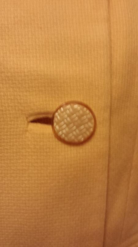 Vintage Jackie O Style Canary Yellow Wool Skirt and Jacket Suit with Mink Collar