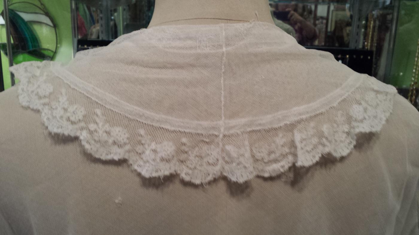 Antique Victorian White Gauze & Lace Tea or Garden Dress