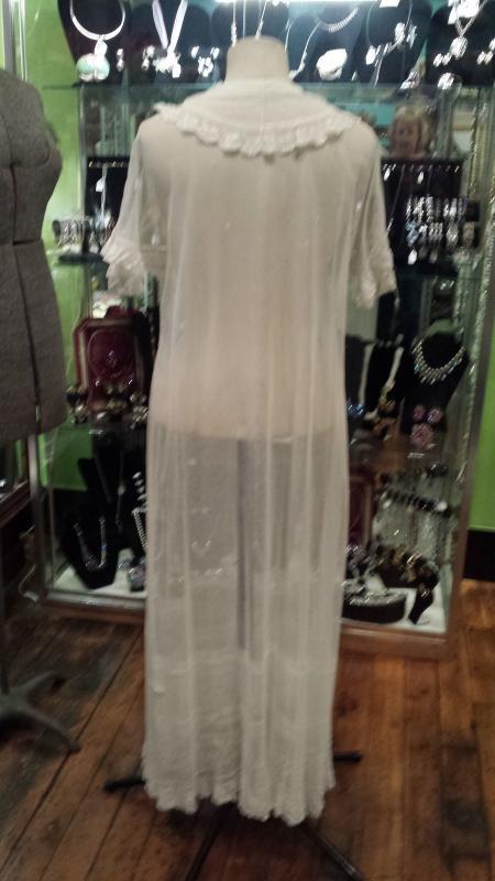 Antique Victorian White Gauze & Lace Tea or Garden Dress