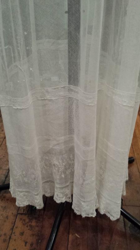Antique Victorian White Gauze & Lace Tea or Garden Dress