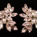 WEISS Lavender Rhinestone Clip Earrings