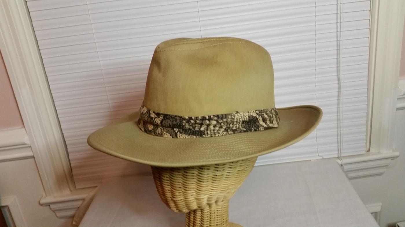 Men's Tan Heavy Water-Resistant Cotton Safari Fedora Hat
