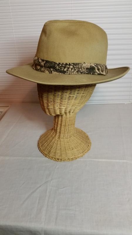 Men's Tan Heavy Water-Resistant Cotton Safari Fedora Hat