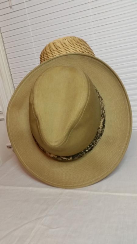 Men's Tan Heavy Water-Resistant Cotton Safari Fedora Hat