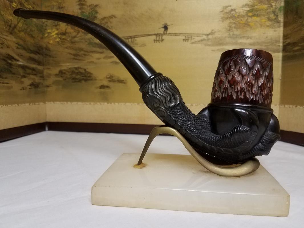 KB&B Kaufman Brothers & Bondy Gutta Percha Carved Eagle Claw Talon Pipe