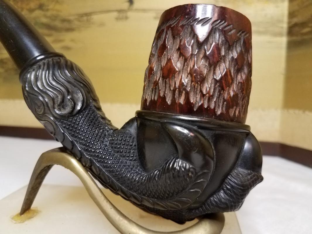 KB&B Kaufman Brothers & Bondy Gutta Percha Carved Eagle Claw Talon Pipe