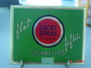 Green Lucky Strike Flat Fifties Cigarette Tin With Embroidered Silk Fitted Frame Lid