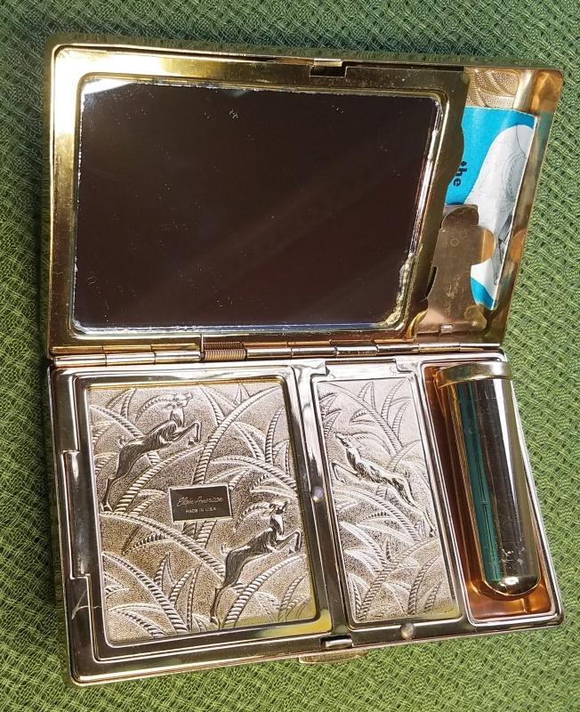 Elgin American Gold Gazelle Carryall Compact Dance Purse Necessaire Minaudière