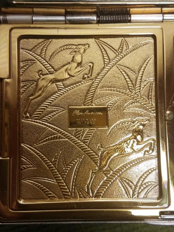 Elgin American Gold on Silver Carryall Compact Dance Purse Necessaire Minaudière