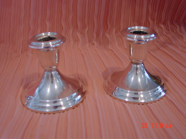 Pair of Gorham Puritan 838 Sterling Candleholders