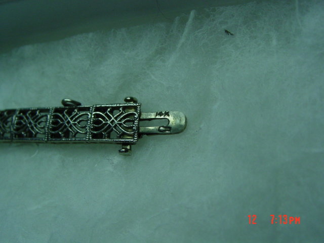 14K White Gold & Diamond Filigree Bracelet