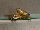 Adjustable Goldtone & Real Pearl Cocktail Ring