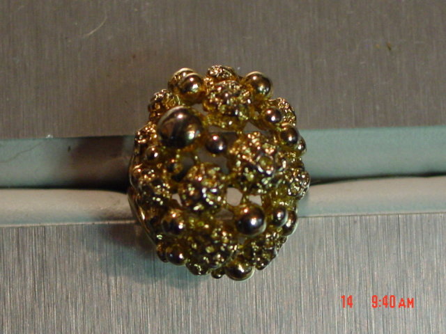 Vintage Adjustable Gold Nugget Cocktail Ring