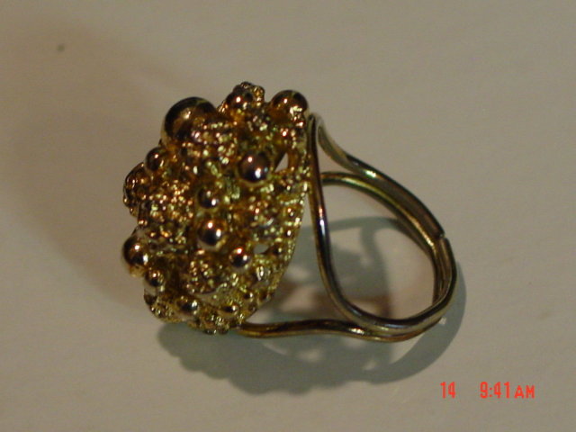 Vintage Adjustable Gold Nugget Cocktail Ring