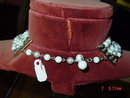 Vintage Japan 5 Strand Imitation Pearl & Black AB Rhinestone Necklace