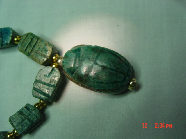 Egyptian Stone Scarab Necklace