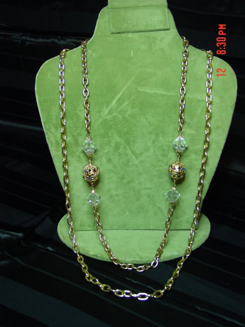 Mod 60's Long Gold Chain Necklace