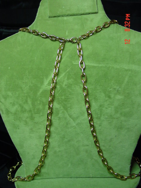Mod 60's Long Gold Chain Necklace