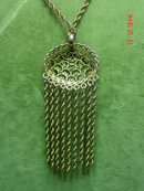Vintage Brass Filigree Pendant & Chain