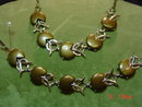Chocolate Brown Thermoset Lucite Moonglow Choker Necklace & Bracelet