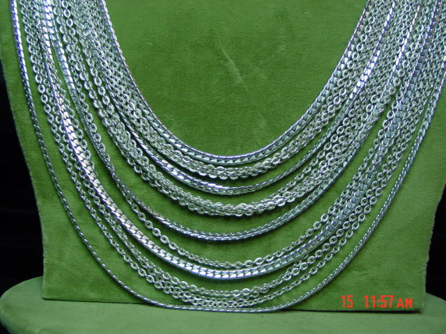 Vintage Western Germany 16 Strand Aluminum Chain Necklace