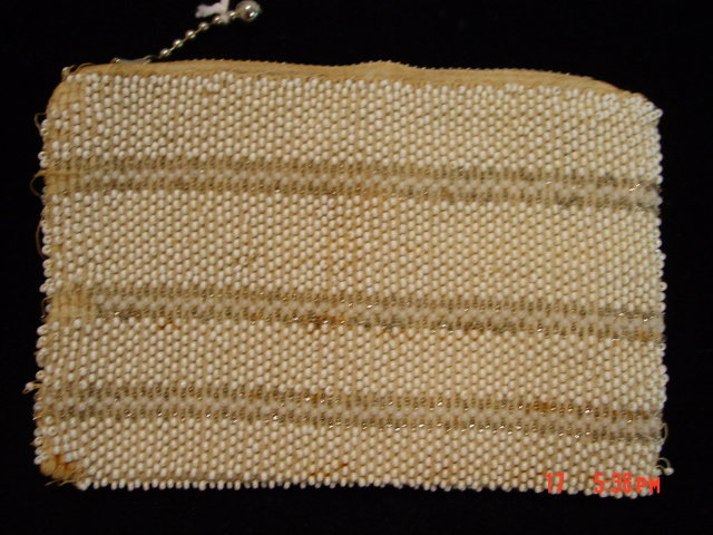 Vintage Czechoslovakia Seed Bead Belt Purse