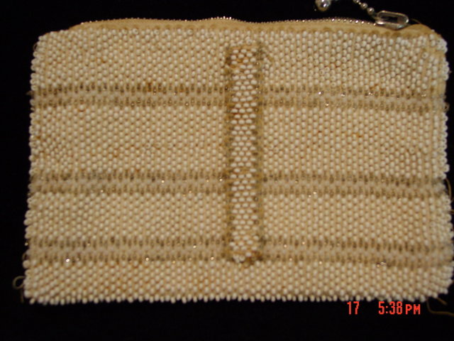 Vintage Czechoslovakia Seed Bead Belt Purse