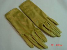 Vintage Gold Nylon & Spandex Satin Lovers Gloves by Finale
