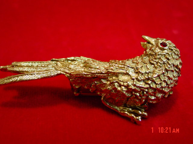Erwin Pearl Gold Classic Bird Pin Brooch