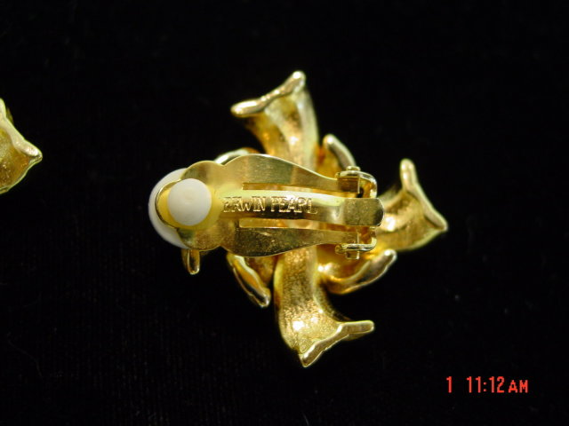 Erwin Pearl Gold & Cubic Zirconia Clip Earrings