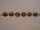 Vintage Silvertone Filigree Flower Bracelet with Pale Turquoise Colored Beads