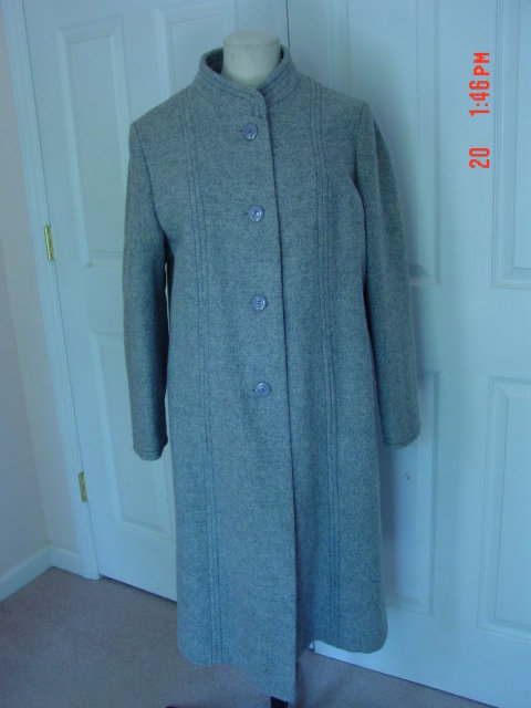 Ladies Gray Grey Wool Coat Made in England