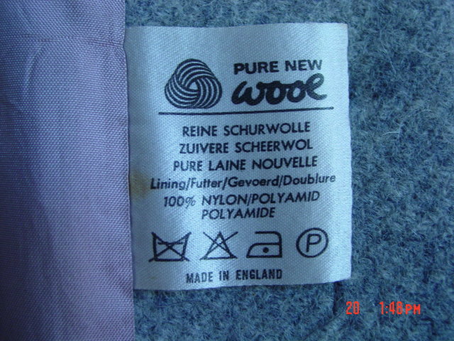 Ladies Gray Grey Wool Coat Made in England