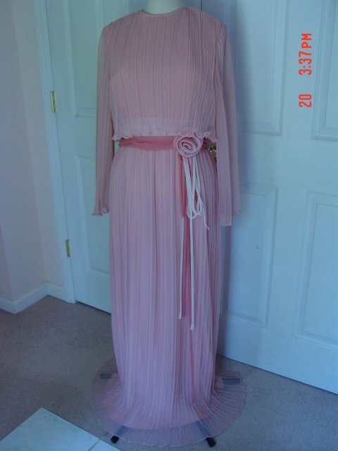 Old Rose Chiffon Evening Gown Dress by Miss Elliette