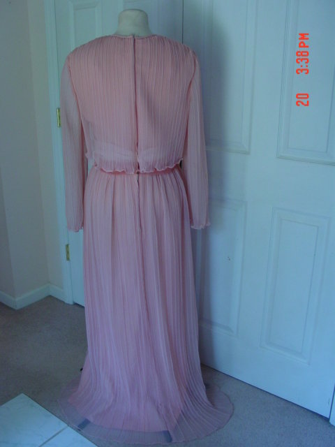 Old Rose Chiffon Evening Gown Dress by Miss Elliette