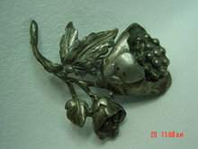 Old Pot Metal Flower Brooch