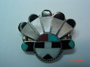 Sterling Zuni Indian Chief Pin