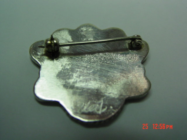 Sterling Zuni Indian Chief Pin