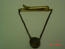 Kreiser Gold Plated Navy Blue Glass Tie Clip Bar