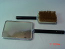 Vintage Green Art Deco Hair Brush & Hand Mirror Vanity Set